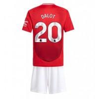 Koszulka piłkarska Manchester United Diogo Dalot #20 Strój Domowy dla dzieci 2024-25 tanio Krótki Rękaw (+ Krótkie spodenki)